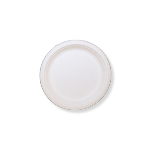 7-Inch White Plant Fiber Round Plate, 1-Compartment — 1,000/Case