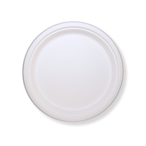 10-Inch White Plant Fiber Round Plate, 1-Compartment — 500/Case